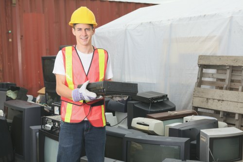 Company team reviewing waste operations at depot